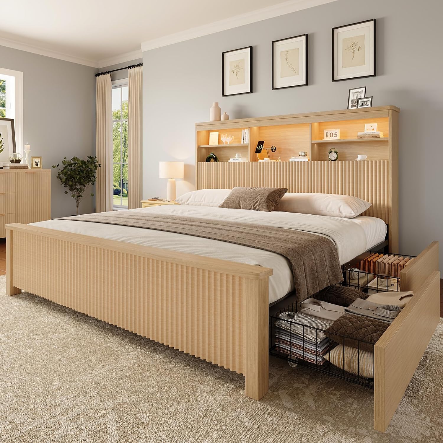 Canopy Bed Frame Metal Queen - إطار سرير بحجم كوين مع 4