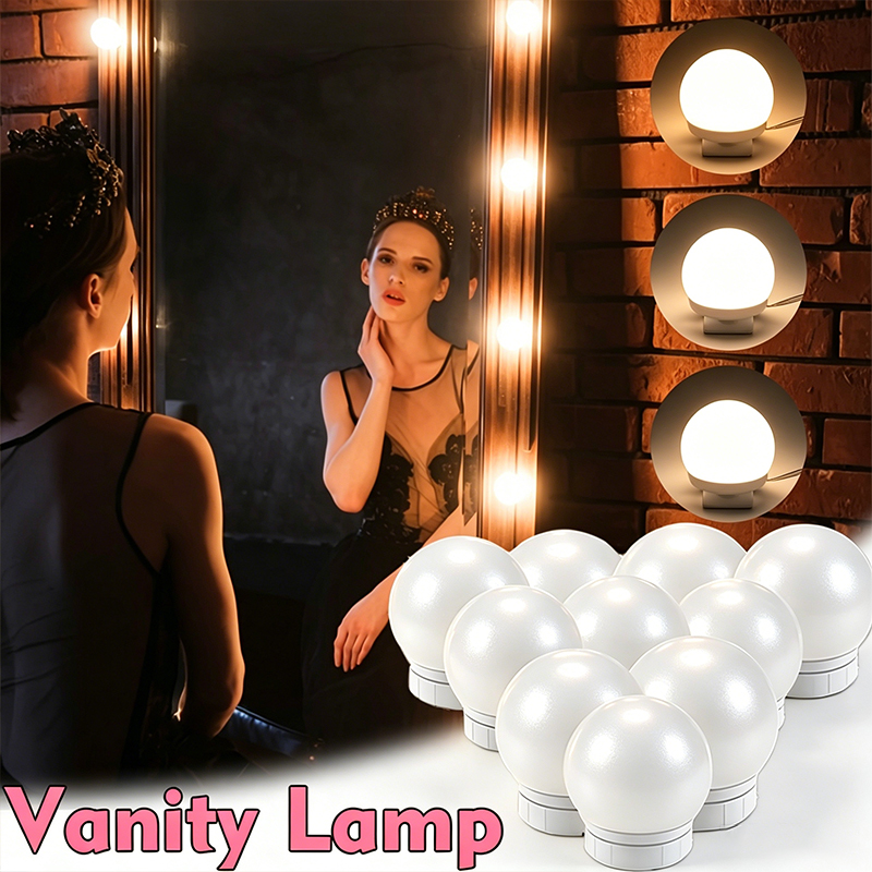 Dressing Table Vanity With Lighted Mirror - طقم 10 مصابيح LED لمرآة الزينة،