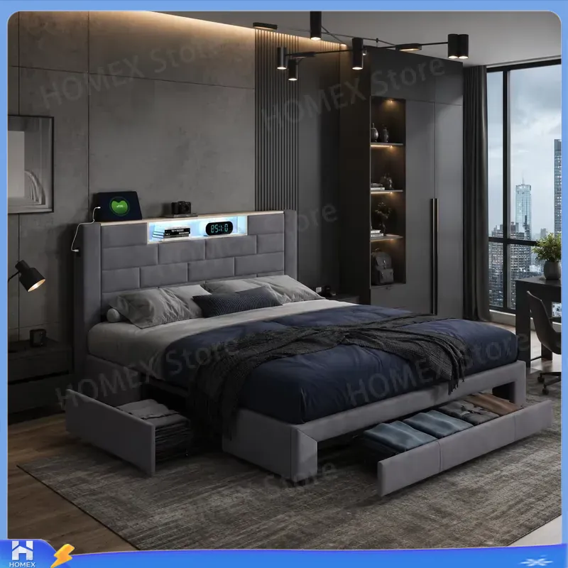 Gas Lift Storage Bed Hydraulic - إطار سرير مزدوج بطول 5 أقدام