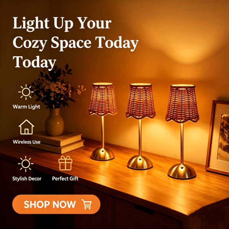 مصباح طاولة فني من الروطان الم - مراجعة Bedroom Furniture وسعره