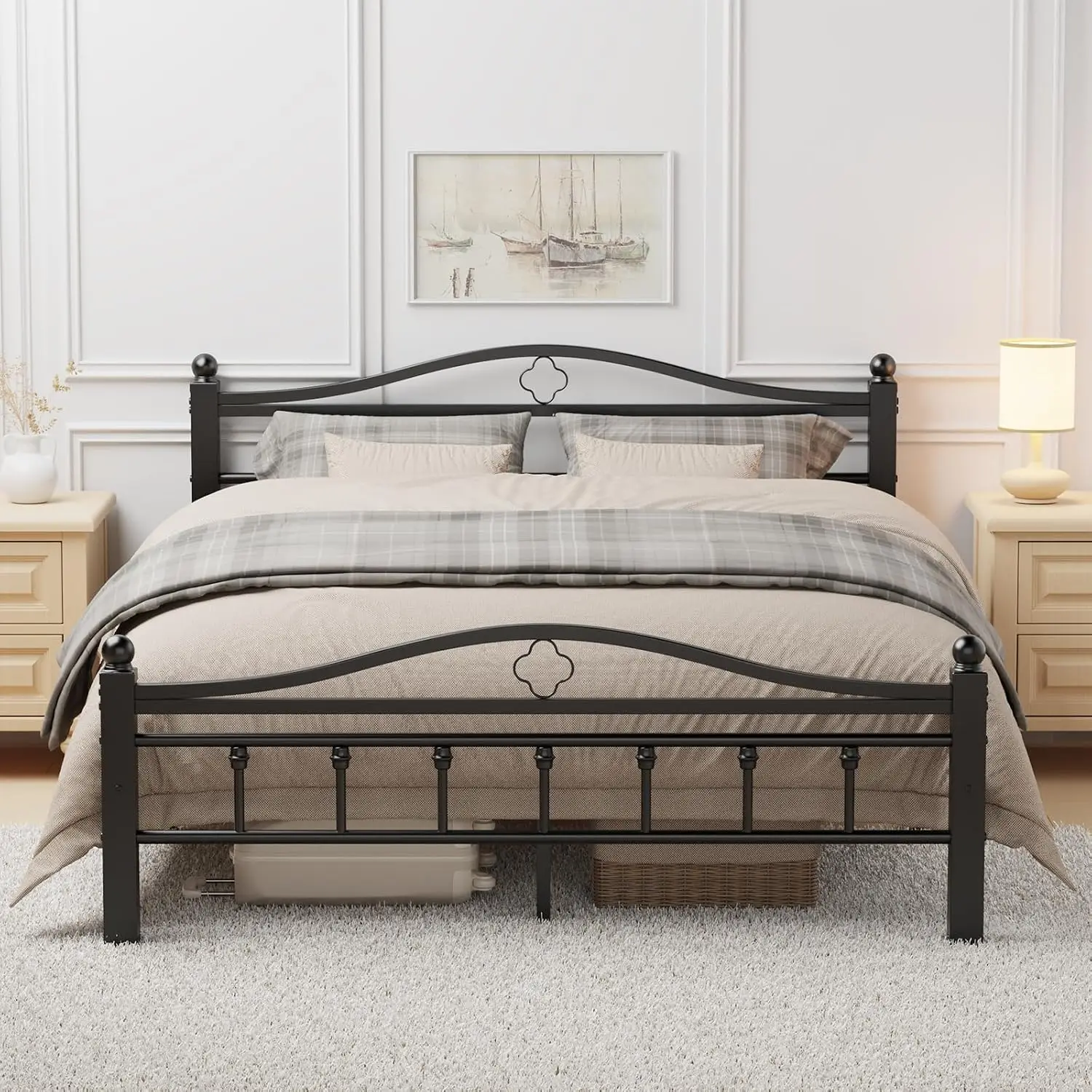 إطار سرير معدني بحجم كوين مع ل - مراجعة Canopy Bed Frame Metal Queen وسعره