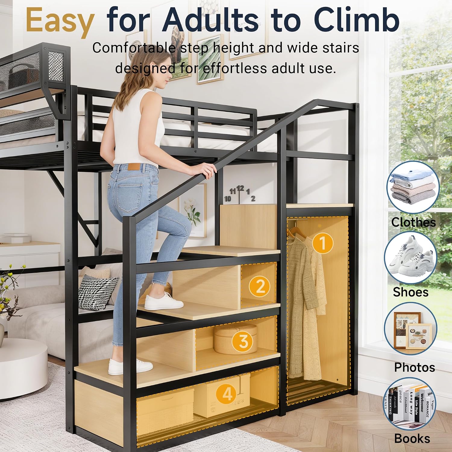 سرير علوي بحجم كوين مع درج وتخ - مراجعة Canopy Bed Frame Metal Queen وسعره