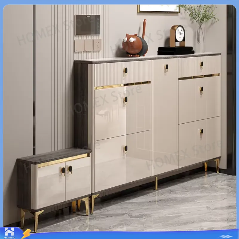 خزانة أحذية مقاومة للماء مع مق - مراجعة Shoe Rack Cabinet Narrow Entryway وسعره