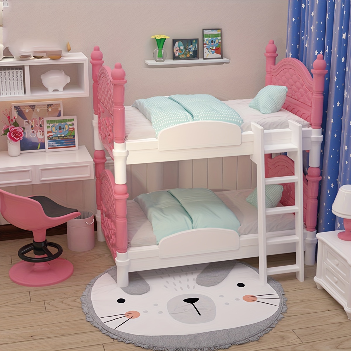 سرير مزدوج مصغر لبيت الدمى، دي - مراجعة Bedroom Furniture وسعره