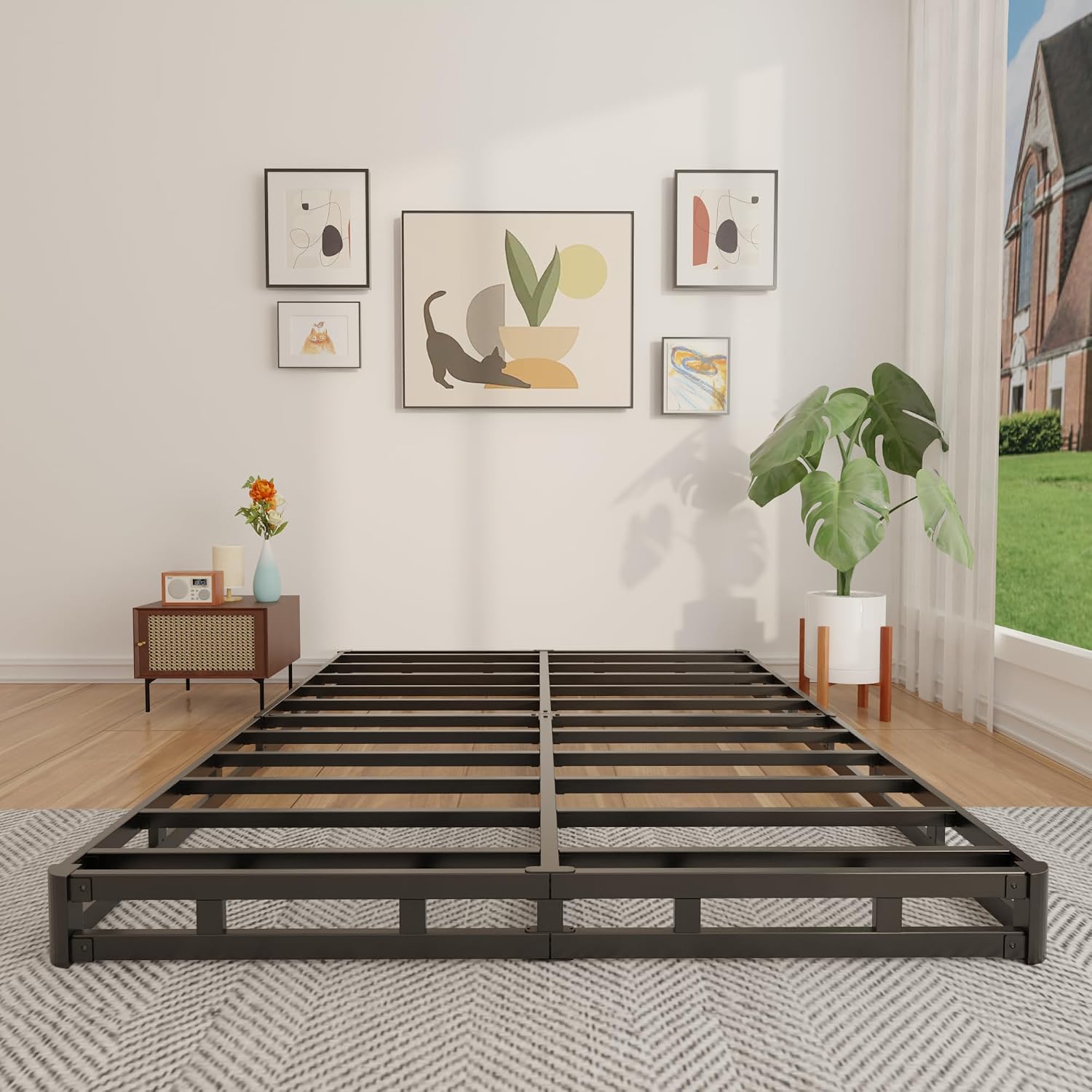 قاعدة سرير معدنية متينة منخفضة - مراجعة Canopy Bed Frame Metal Queen وسعره