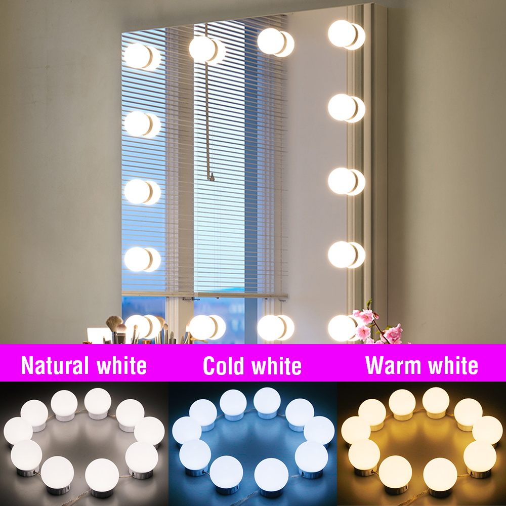 أضواء مرآة الزينة LED بمنفذ US - مراجعة Dressing Table Vanity With Lighted Mirror وسعره