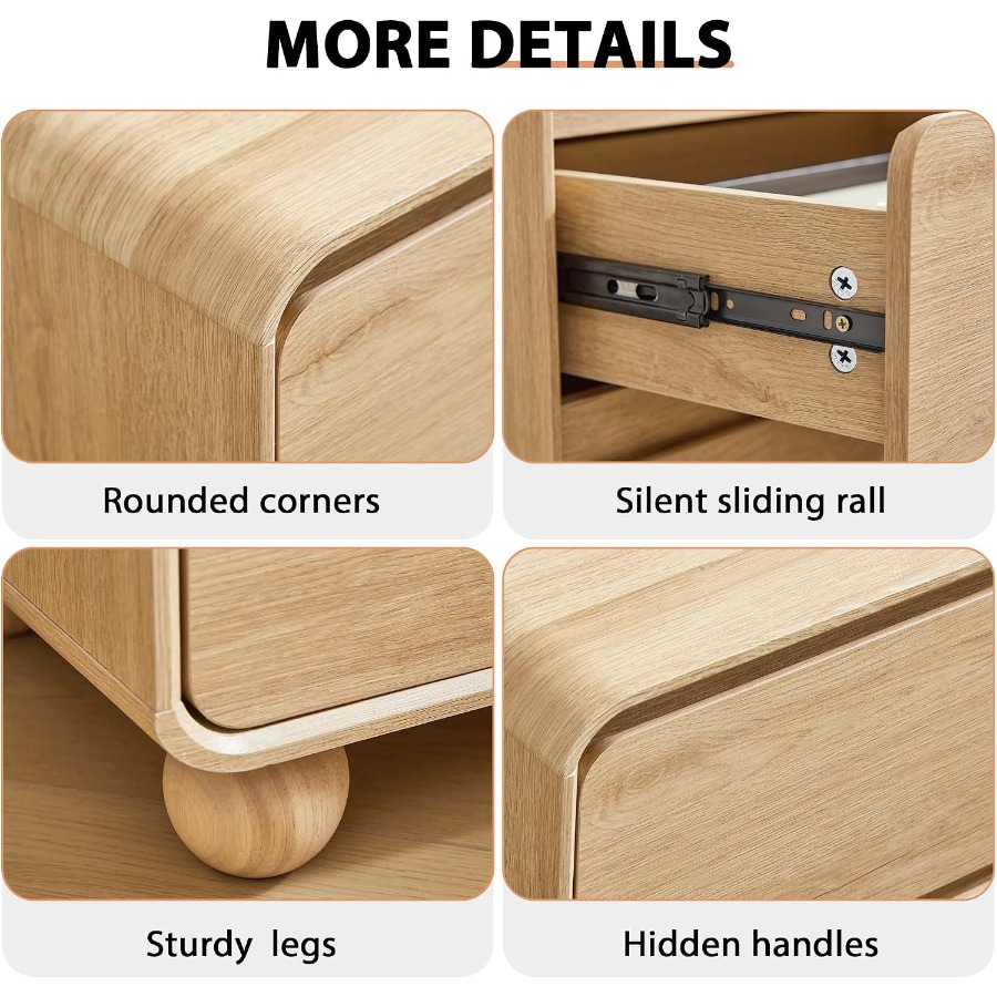 طاولة صغيرة بجانب السرير مع در - مراجعة Solid Wood Nightstand 2 Drawers وسعره