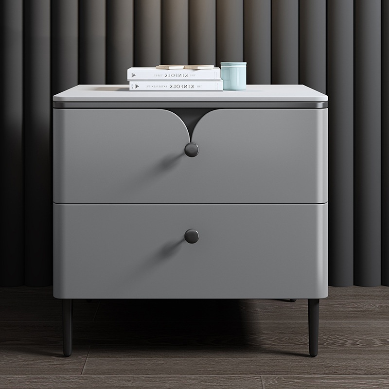 طاولة سرير عصرية من الخشب الصل - مراجعة Solid Wood Nightstand 2 Drawers وسعره